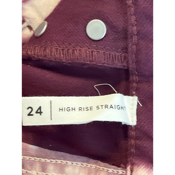 PacSun High Rise Straight Leg Jeans Purple Tie Dye Denim Pants Size 24 XXS - Picture 8 of 9